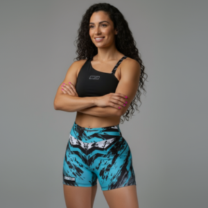 Short rayo azul - Top Claer negro