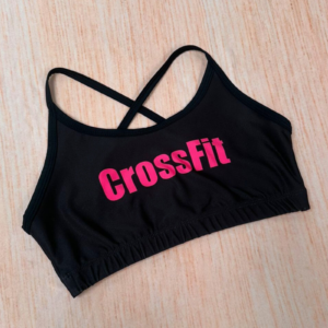 Top Brook negro cross rosado